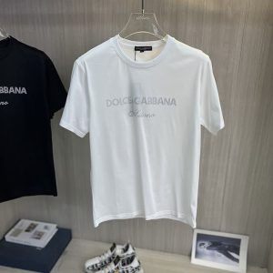 ドルチェ＆ガッバーナ ラインストーン ロゴ Tシャツ ホワイト FS048