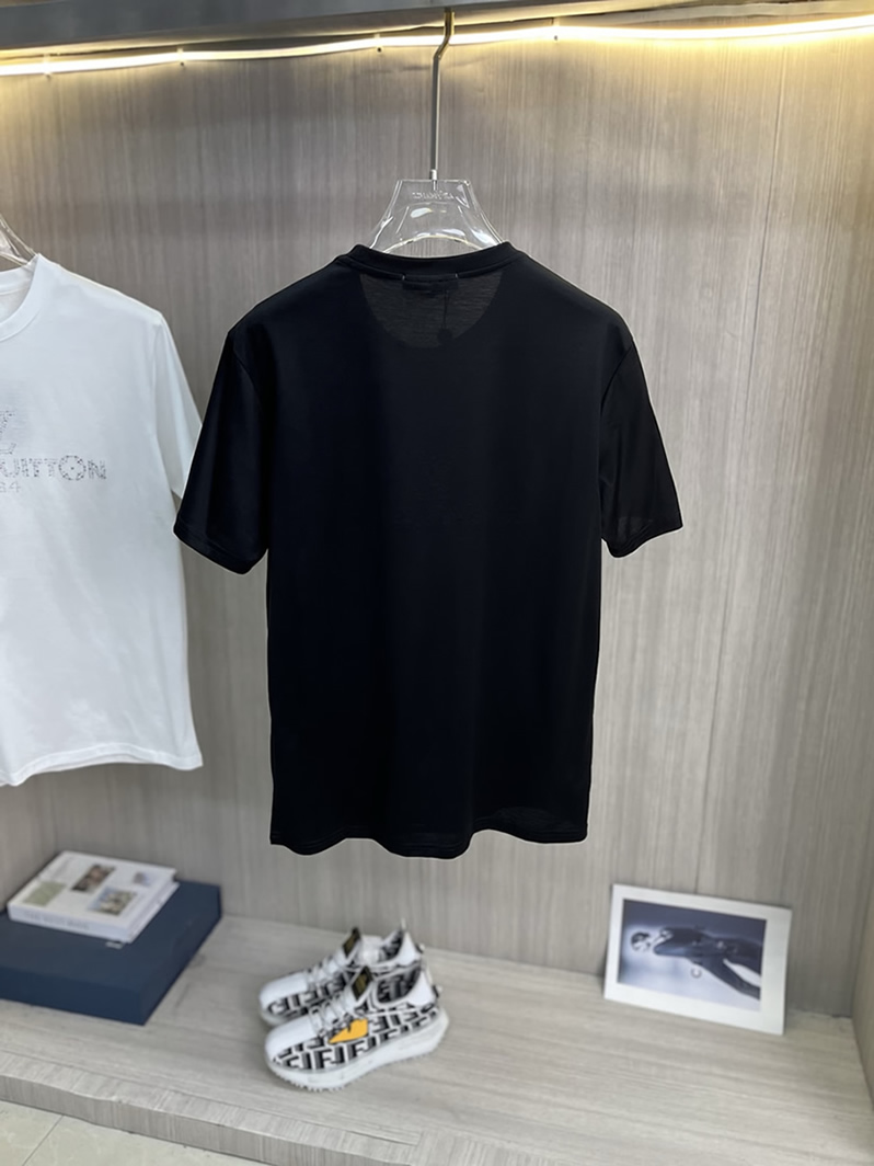 ルイ・ヴィトン ラインストーン ロゴ Tシャツ ブラック FS054 - 画像 (2)