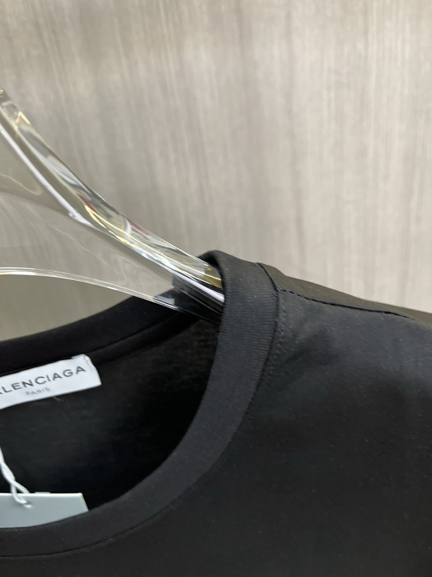 バレンシアガ ラインストーン ウェーブロゴ Tシャツ ブラック FS057 - 画像 (4)