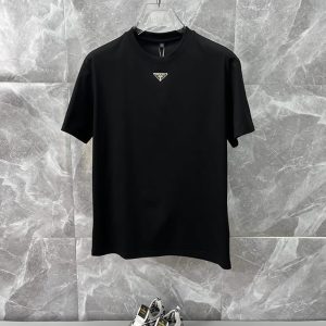 プラダ トライアングルロゴ Tシャツ ブラック FS069