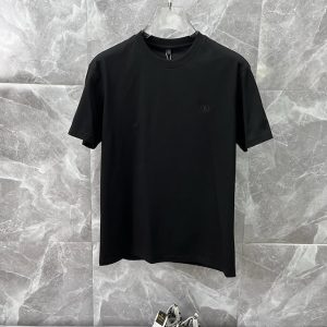 ルイ・ヴィトン エンブロイダリー ロゴ Tシャツ ブラック FS074