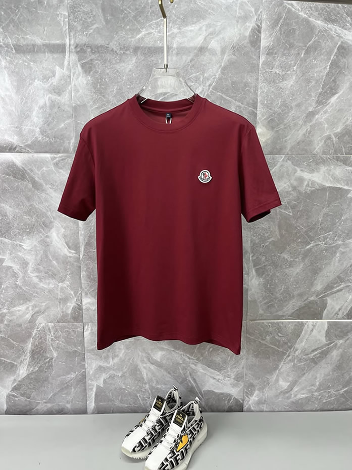 モンクレール ロゴパッチ Tシャツ ワインレッド FS078