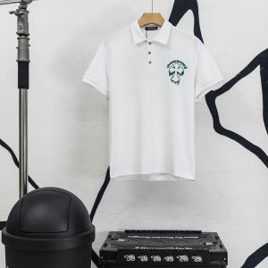 クロムハーツ メルティング クロス 刺しゅう ポロシャツ ホワイト FS097