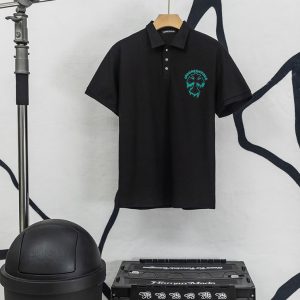 クロムハーツ メルティング クロス 刺しゅう ポロシャツ ブラック FS098