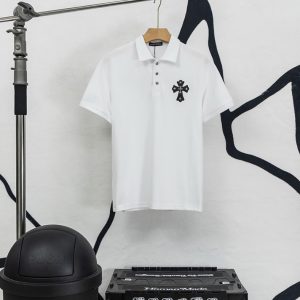 クロムハーツ CH クロス パッチ ポロシャツ ホワイト FS101