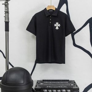 クロムハーツ CH クロス パッチ ポロシャツ ブラック FS102