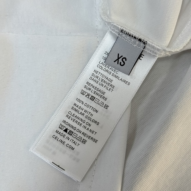 セリーヌ トリオンフ ロゴ プリント Tシャツ ホワイト FS113 - 画像 (7)