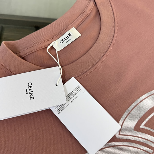 セリーヌ トリオンフ ロゴ プリント Tシャツ ピンク FS114 - 画像 (3)