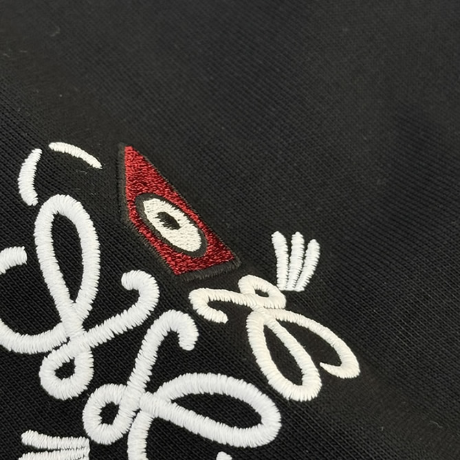 ロエベ エンブロイダリー アナグラム Tシャツ ブラック FS116 - 画像 (5)