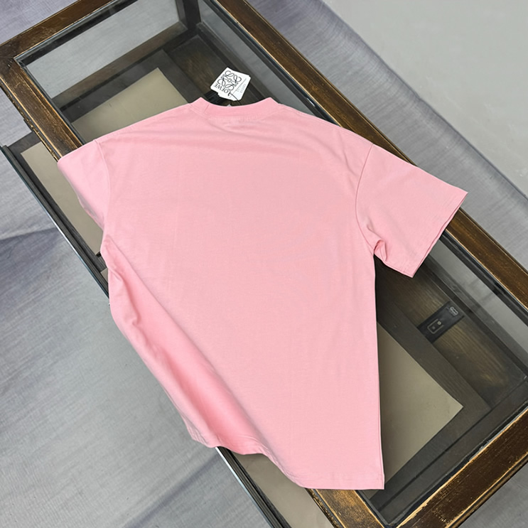 ロエベ リニア キャット エンブロイダリー Tシャツ ピンク FS124 - 画像 (8)