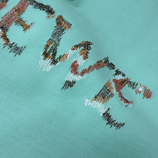 ロエベ スパンコール ロゴ エンブロイダリー Tシャツ ターコイズ FS125 - 画像 (6)