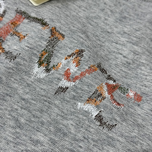 ロエベ スパンコール ロゴ エンブロイダリー Tシャツ グレー FS126 - 画像 (5)