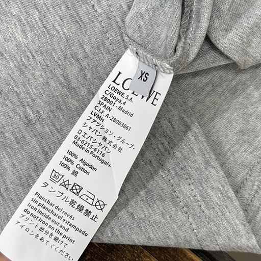 ロエベ スパンコール ロゴ エンブロイダリー Tシャツ グレー FS126 - 画像 (7)