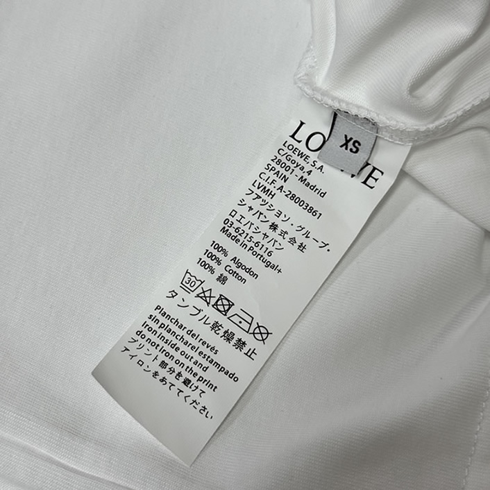 ロエベ スパンコール ロゴ エンブロイダリー Tシャツ ホワイト FS128 - 画像 (5)