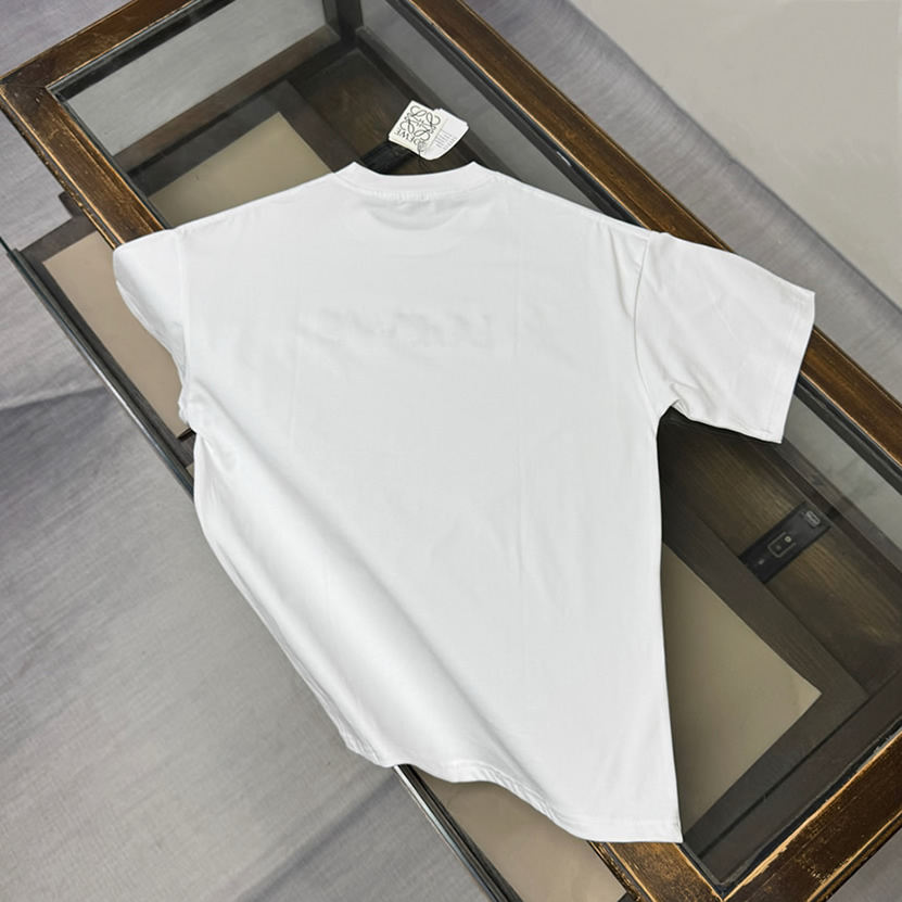 ロエベ スパンコール ロゴ エンブロイダリー Tシャツ ホワイト FS128 - 画像 (6)