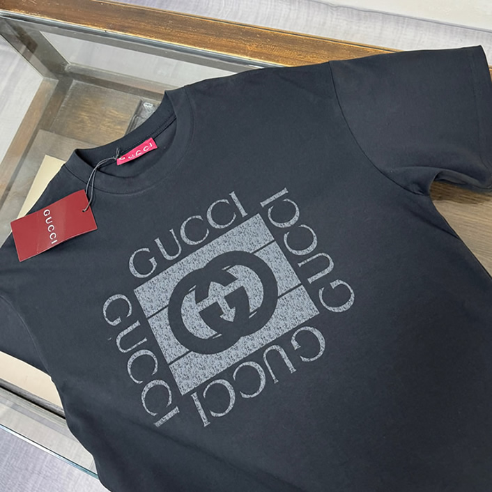 グッチ ヴィンテージロゴ インターロッキングG Tシャツ ブラック FS129 - 画像 (2)