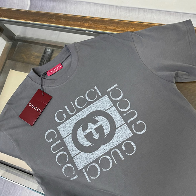 グッチ ヴィンテージロゴ インターロッキングG Tシャツ グレー FS131 - 画像 (2)