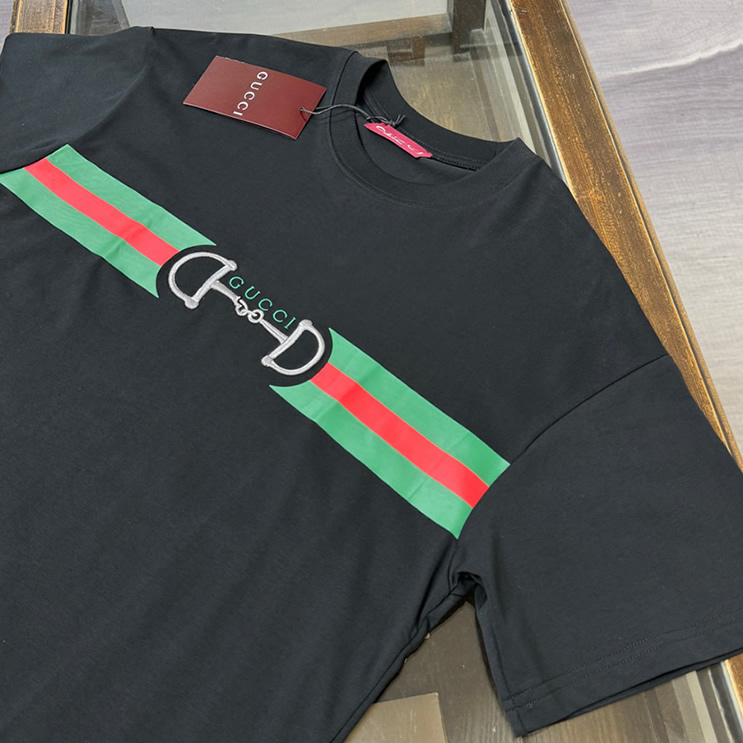 グッチ ホースビット ウェブストライプ Tシャツ ブラック FS133 - 画像 (2)