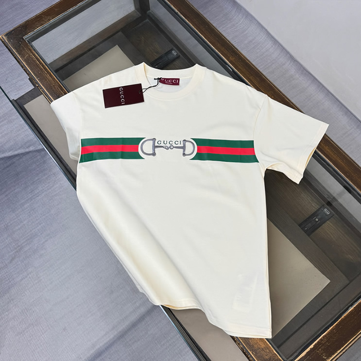 グッチ ホースビット ウェブストライプ Tシャツ アイボリー FS134