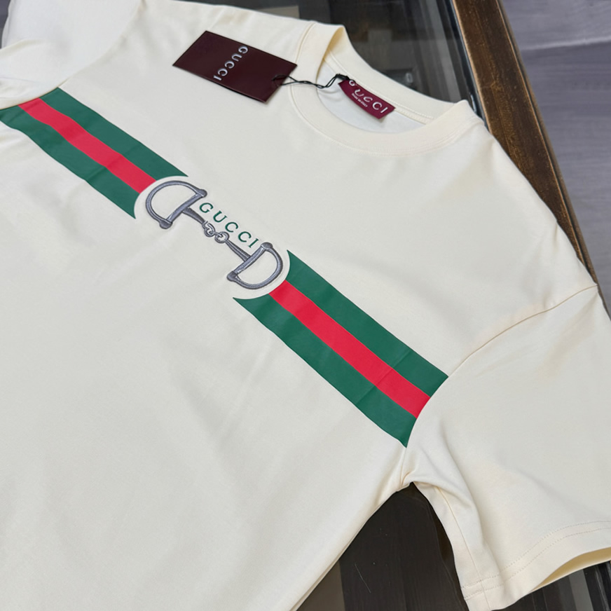 グッチ ホースビット ウェブストライプ Tシャツ アイボリー FS134 - 画像 (2)