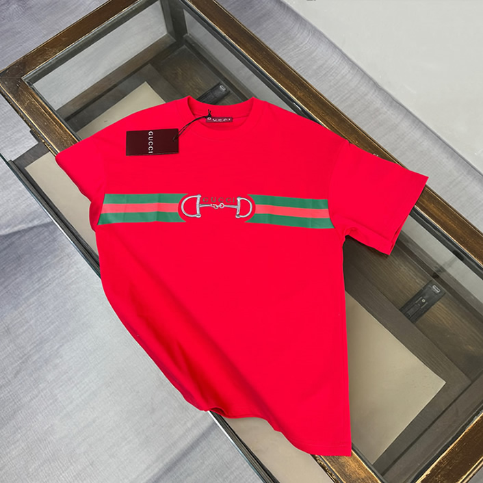 グッチ ホースビット ウェブストライプ Tシャツ レッド FS135