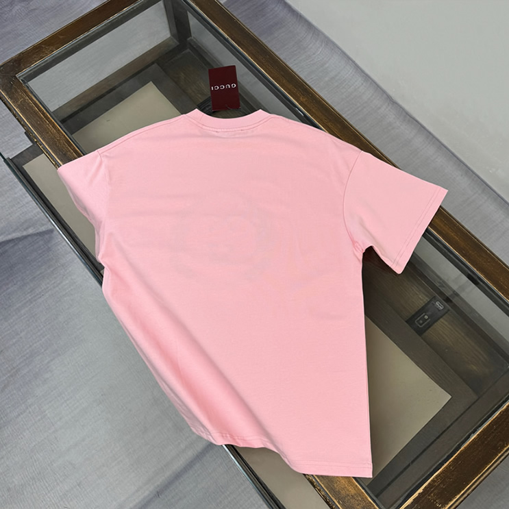 グッチ インターロッキングG チェーン エンブロイダリー Tシャツ ピンク FS137 - 画像 (8)