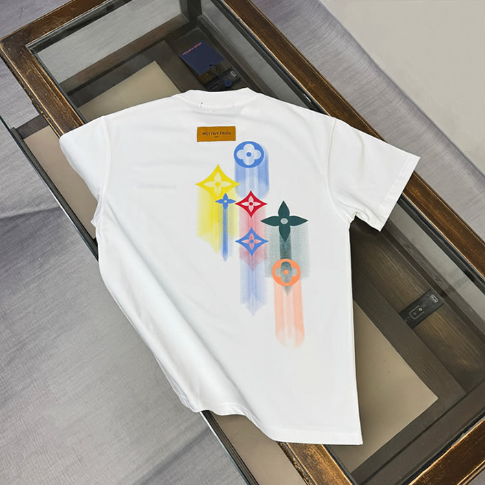 ルイ・ヴィトン サイド グラフィック モノグラム フラワー Tシャツ ホワイト FS144 - 画像 (3)