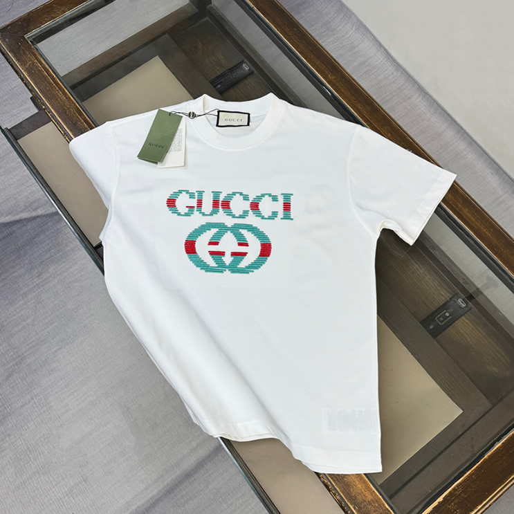 グッチ インターロッキングG グラデーション プリント Tシャツ ホワイト FS150