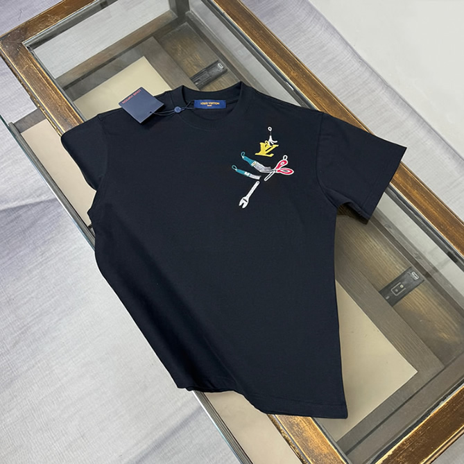 ルイ・ヴィトン ワーク ツール エンブロイダリー Tシャツ ブラック FS153