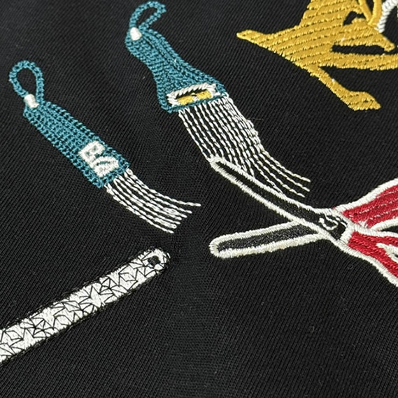 ルイ・ヴィトン ワーク ツール エンブロイダリー Tシャツ ブラック FS153 - 画像 (5)