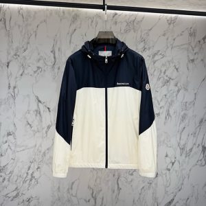 モンクレール バイカラー ナイロン フーデッド ジャケット ネイビー FS160