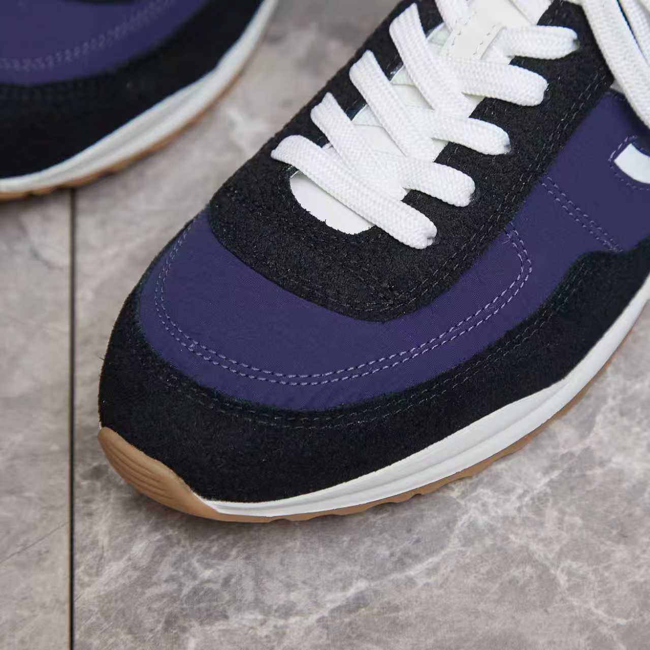 シャネル サイド CCロゴ ミックス素材 レトロ スニーカー パープル shoes169 - 画像 (6)