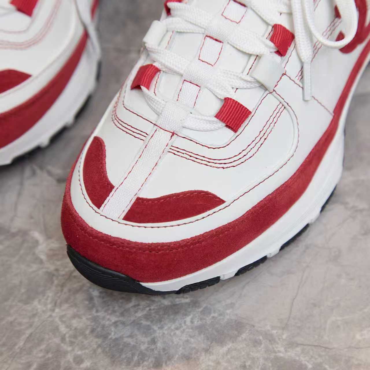 シャネル サイド CCロゴ ミックス素材 レトロ スニーカー ホワイト/レッド shoes170 - 画像 (6)