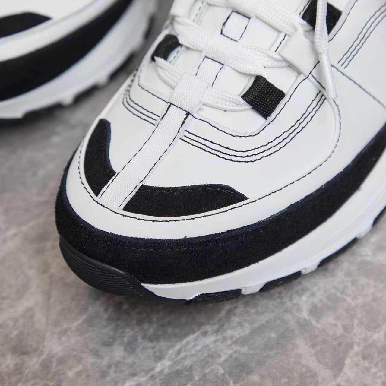 シャネル サイド CCロゴ ミックス素材 レトロ スニーカー ホワイト/ブラック shoes171 - 画像 (6)