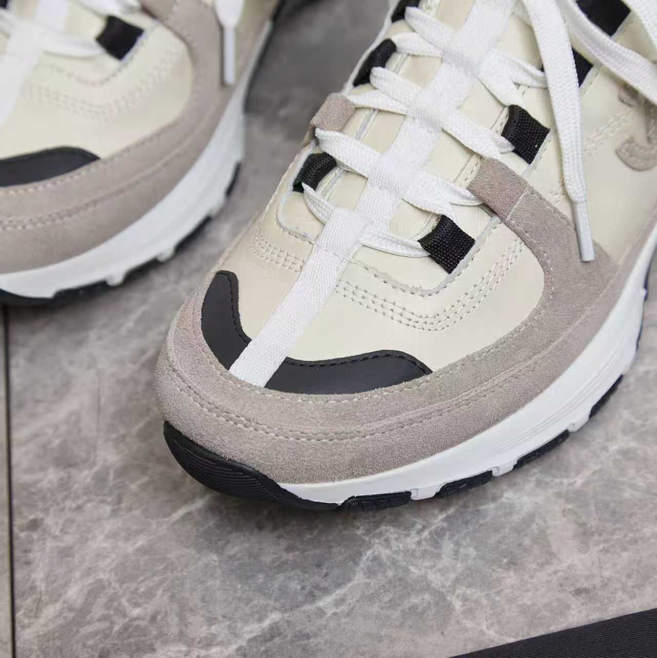 シャネル サイド CCロゴ ミックス素材 レトロ スニーカー グレー shoes172 - 画像 (6)