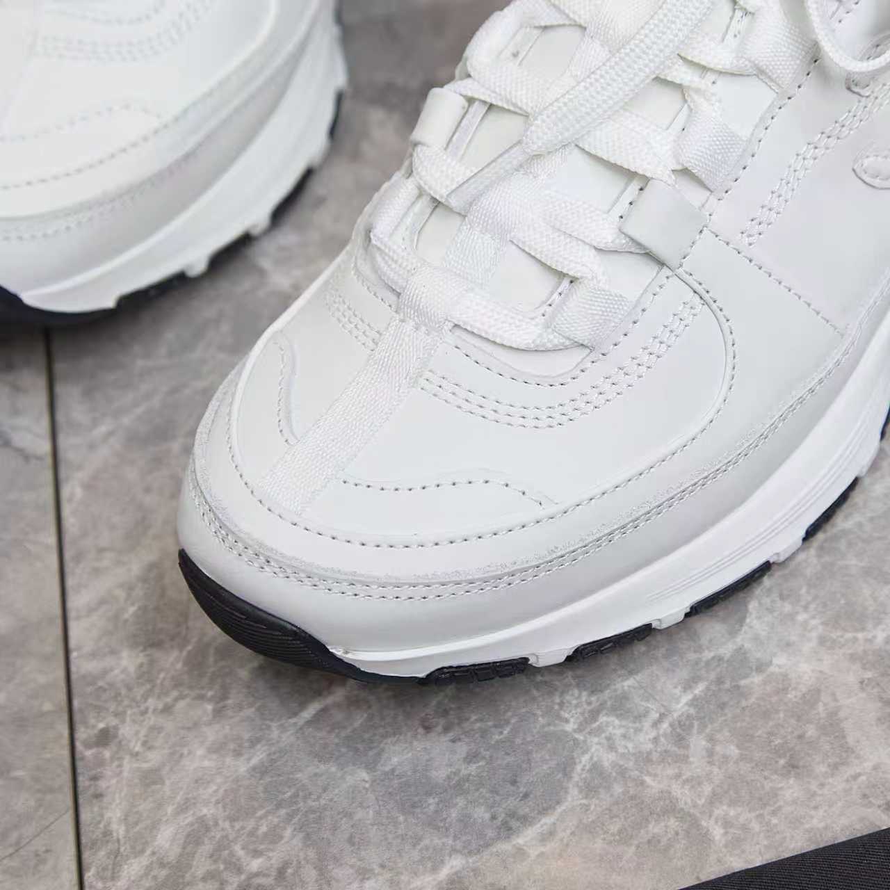 シャネル サイド CCロゴ ミックス素材 レトロ スニーカー オールホワイト shoes173 - 画像 (6)
