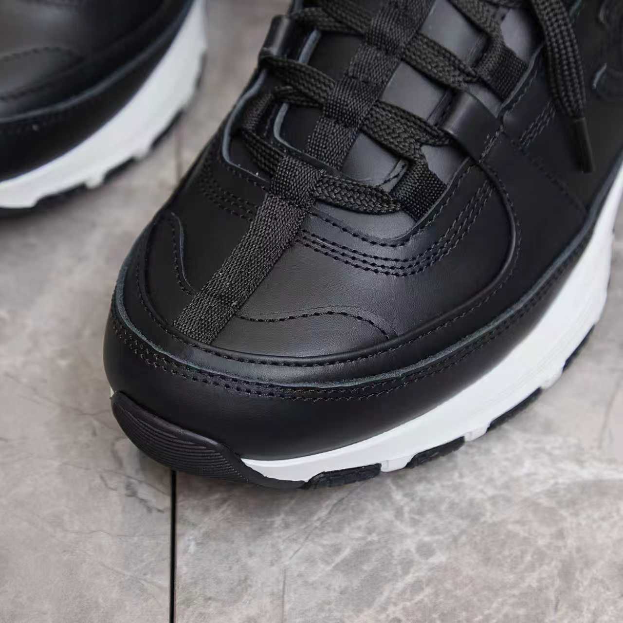 シャネル サイド CCロゴ ミックス素材 レトロ スニーカー ブラック/ホワイト shoes174 - 画像 (6)