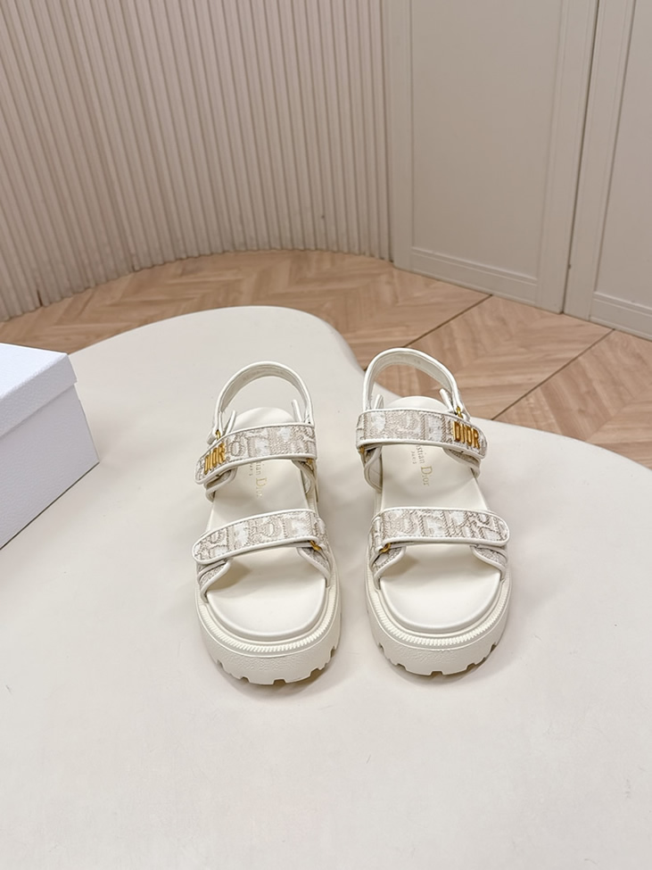 ディオール オブリーク エンブロイダリー 厚底 サンダル ベージュ shoes176 - 画像 (2)