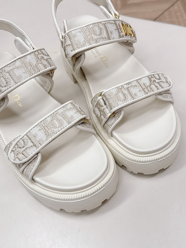ディオール オブリーク エンブロイダリー 厚底 サンダル ベージュ shoes176 - 画像 (6)
