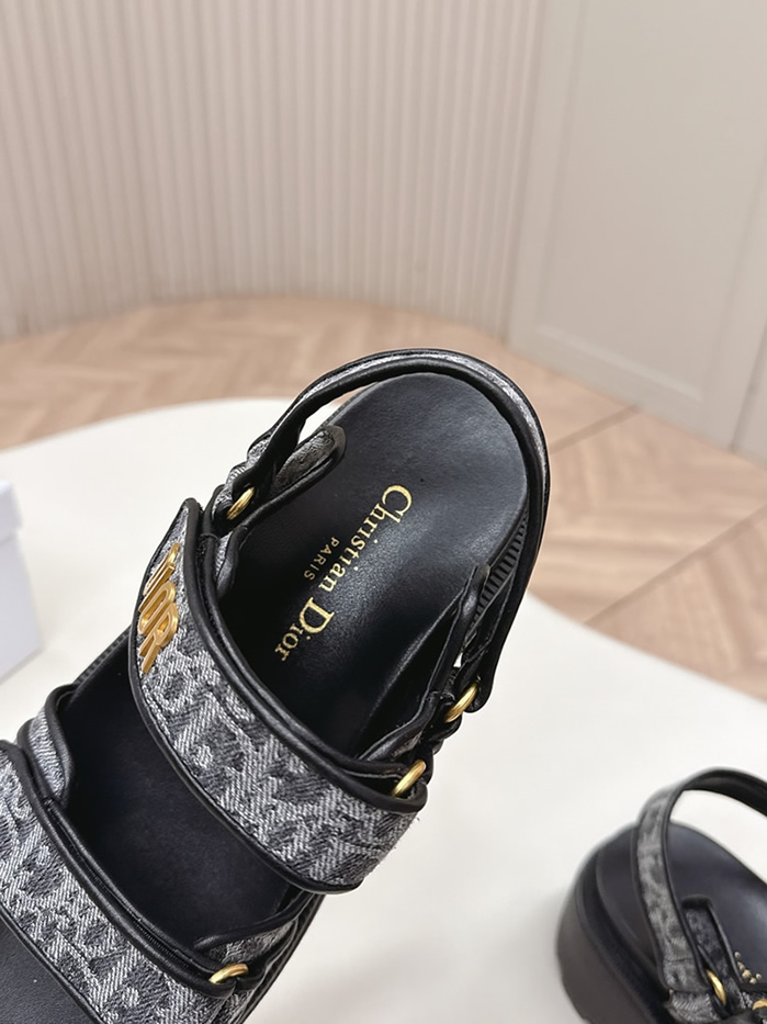 ディオール オブリーク ジャカード 厚底 ベルクロ サンダル ブラック shoes177 - 画像 (8)