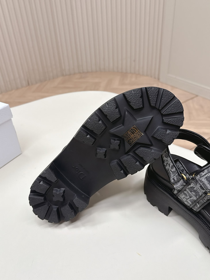 ディオール オブリーク ジャカード 厚底 ベルクロ サンダル ブラック shoes177 - 画像 (9)