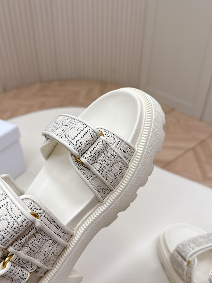 ディオール オブリーク エンブロイダリー プラットフォーム サンダル ホワイト shoes178 - 画像 (6)