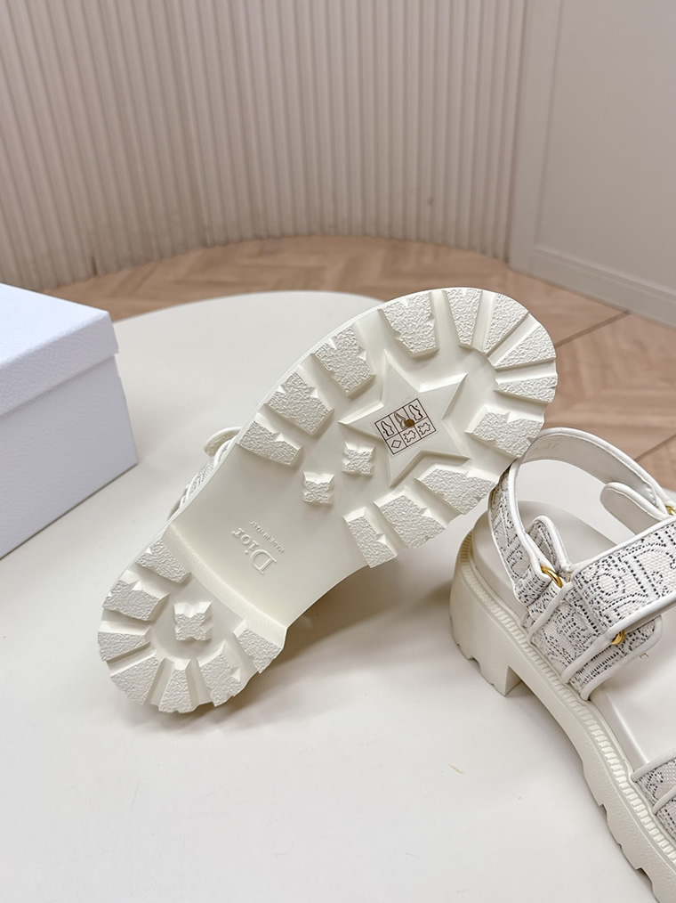 ディオール オブリーク エンブロイダリー プラットフォーム サンダル ホワイト shoes178 - 画像 (9)