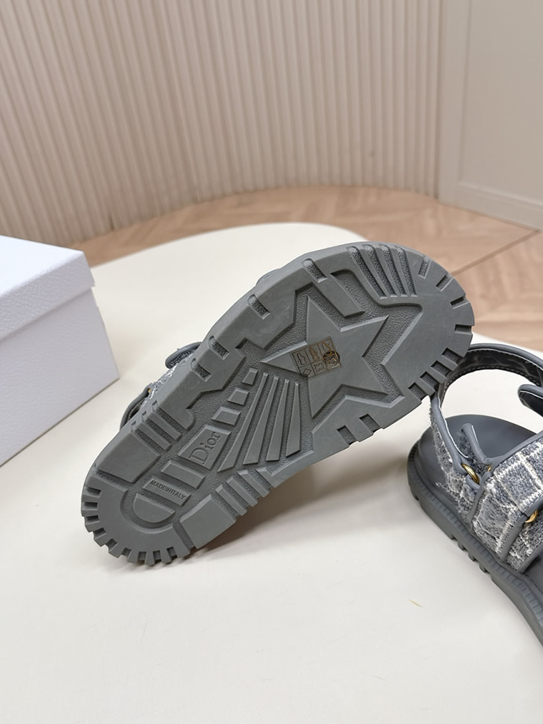 ディオール チェック ジャカード プラットフォーム サンダル グレー shoes179 - 画像 (9)