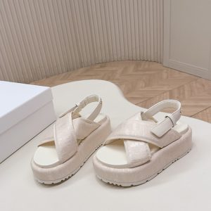 ディオール オブリーク ジャカード プラットフォーム サンダル ベージュ shoes180