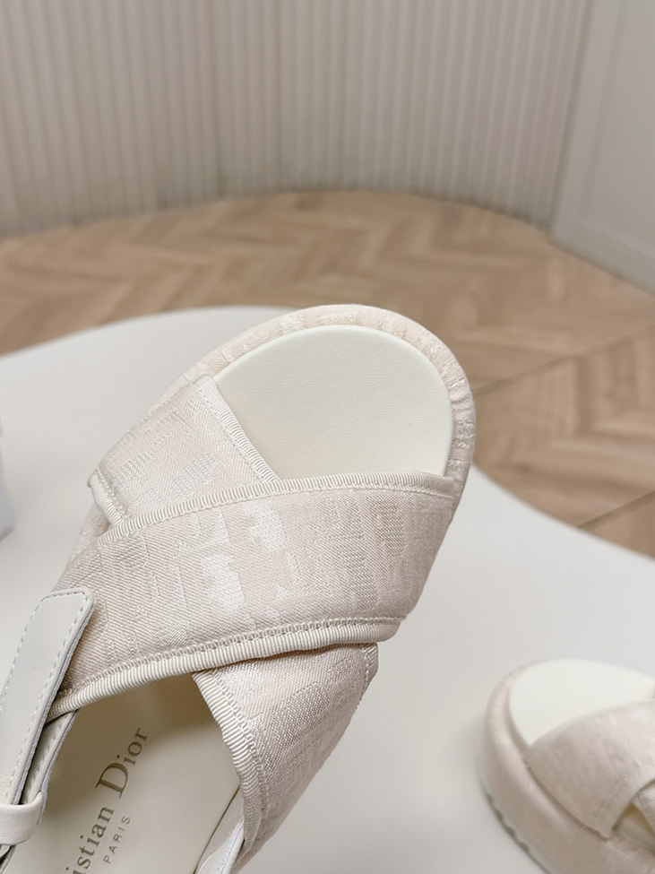 ディオール オブリーク ジャカード プラットフォーム サンダル ベージュ shoes180 - 画像 (9)