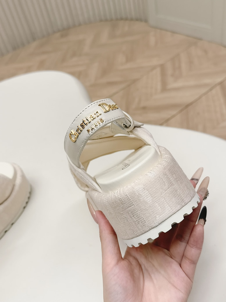 ディオール オブリーク ジャカード プラットフォーム サンダル ベージュ shoes181 - 画像 (8)