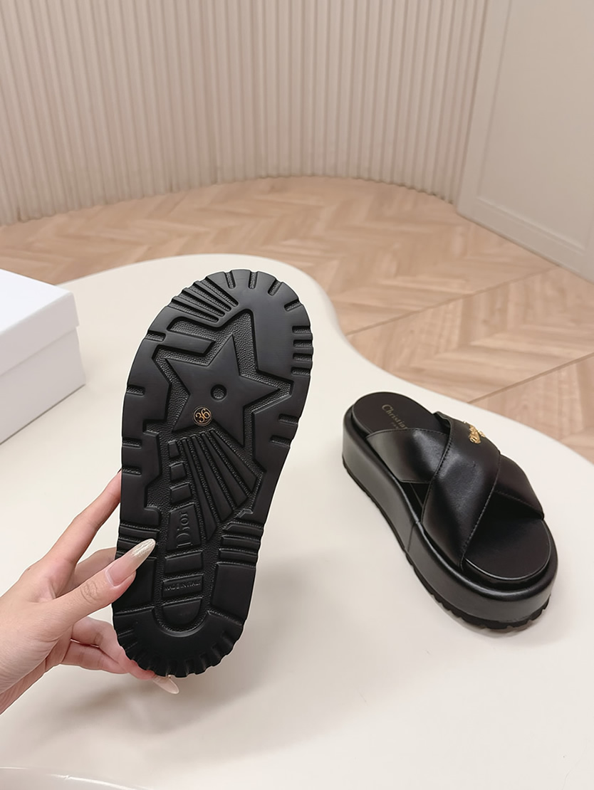 ディオール シグネチャー ラムスキン プラットフォーム ミュール ブラック shoes182 - 画像 (9)