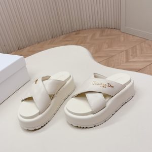 ディオール シグネチャー ラムスキン プラットフォーム ミュール オフホワイト shoes183