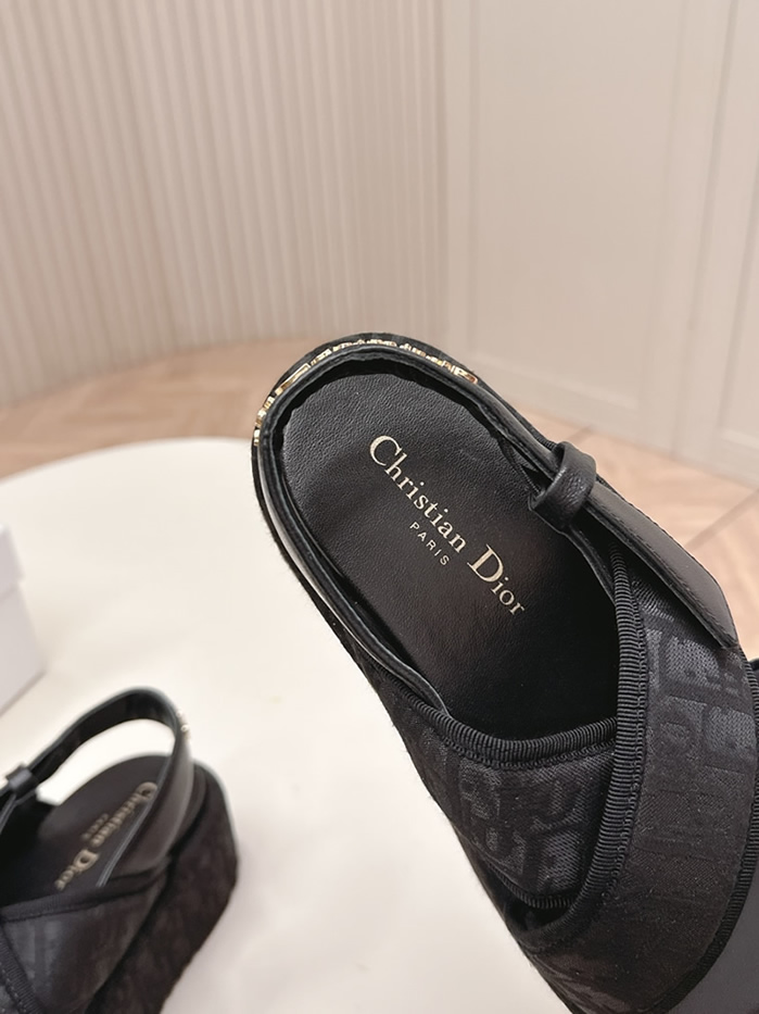 ディオール オブリーク ジャカード プラットフォーム サンダル ブラック shoes184 - 画像 (6)